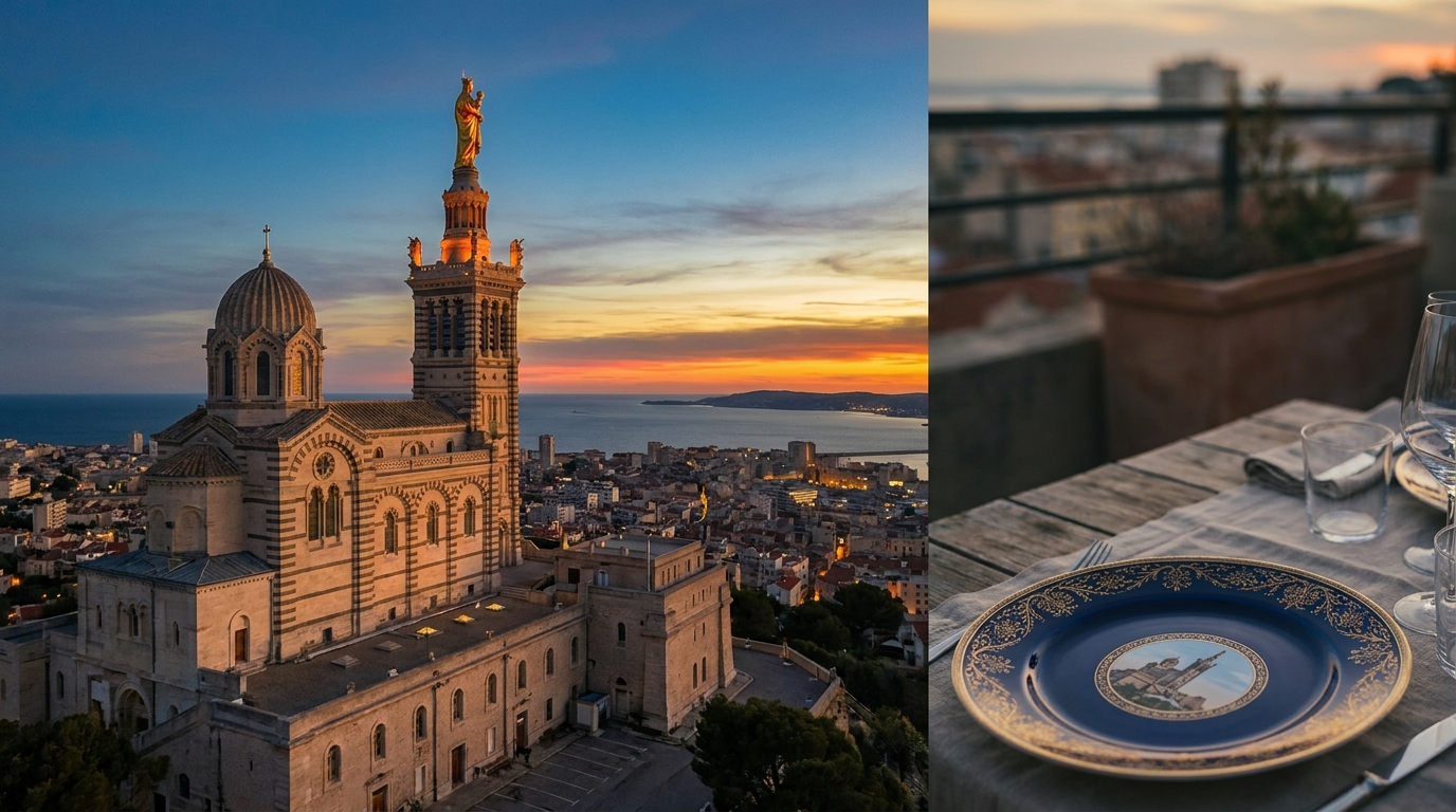 Notre-Dame de la Garde au coucher de soleil